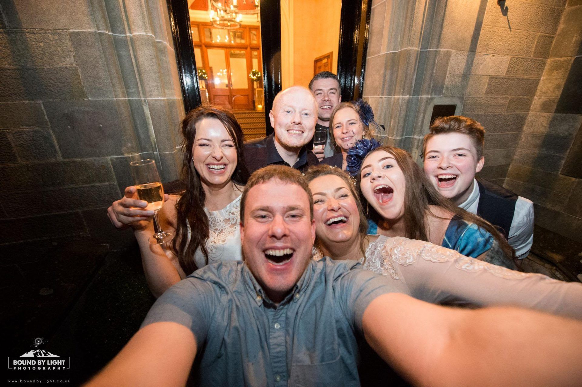 My first ever selfie and the last photo I took at a wedding before leaving the party.